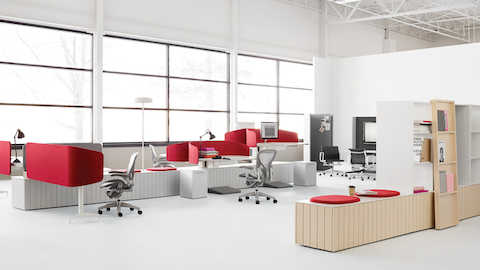 An open work area featuring the Locale system. Select to read an article about design by Industrial Facility's Kim Colin.
