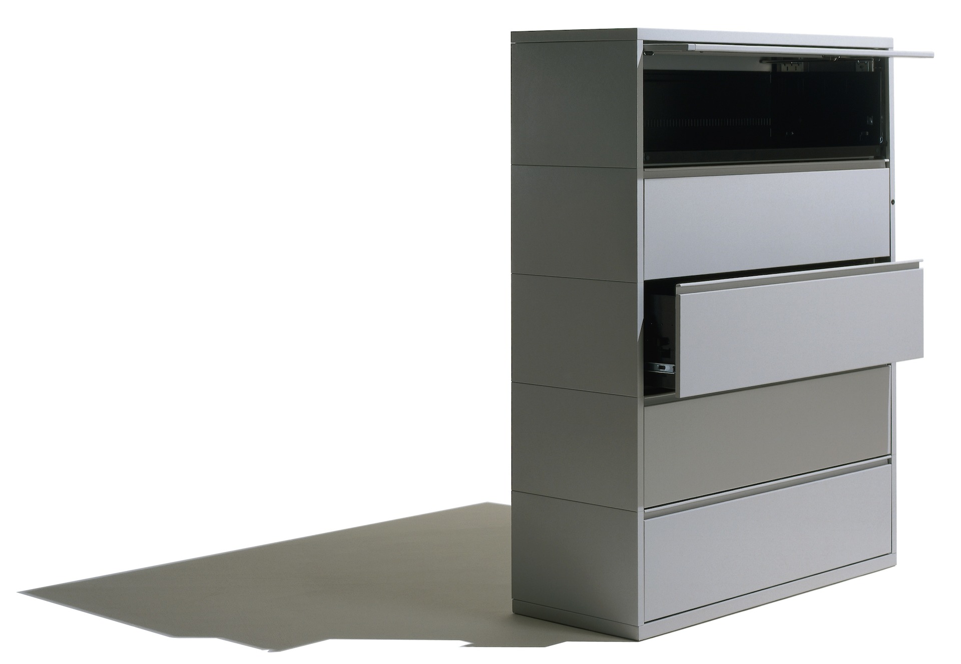 Meridian Lateral File with Flipper Door Unit, 4-High, Standard Pull