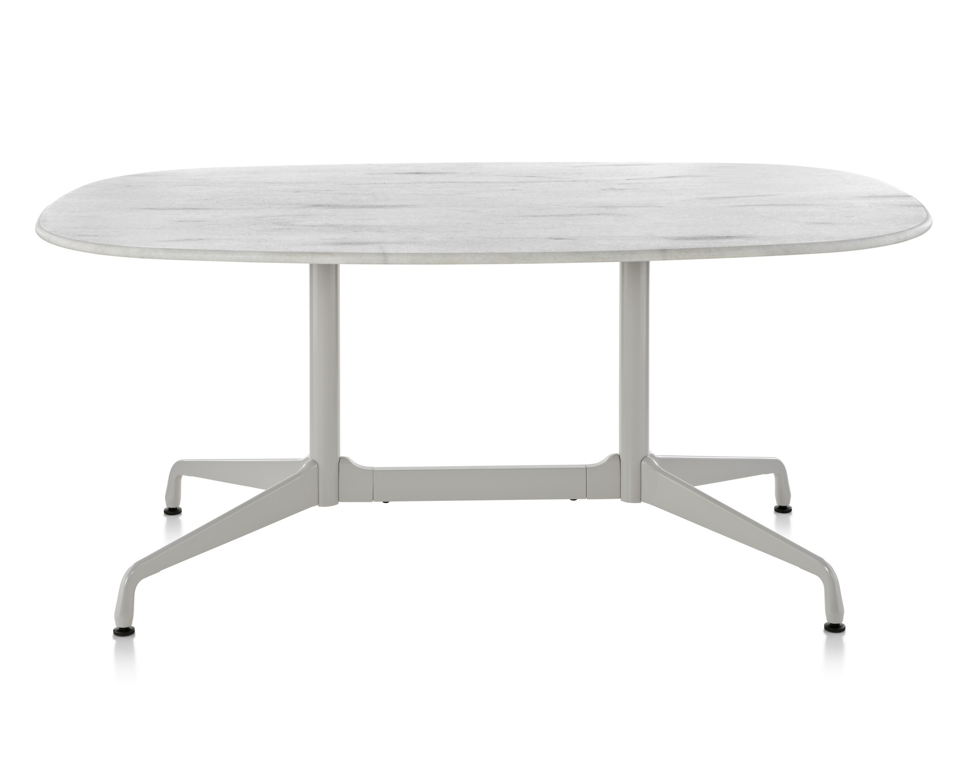 An Eames Standing-Height Table featuring a stone top.