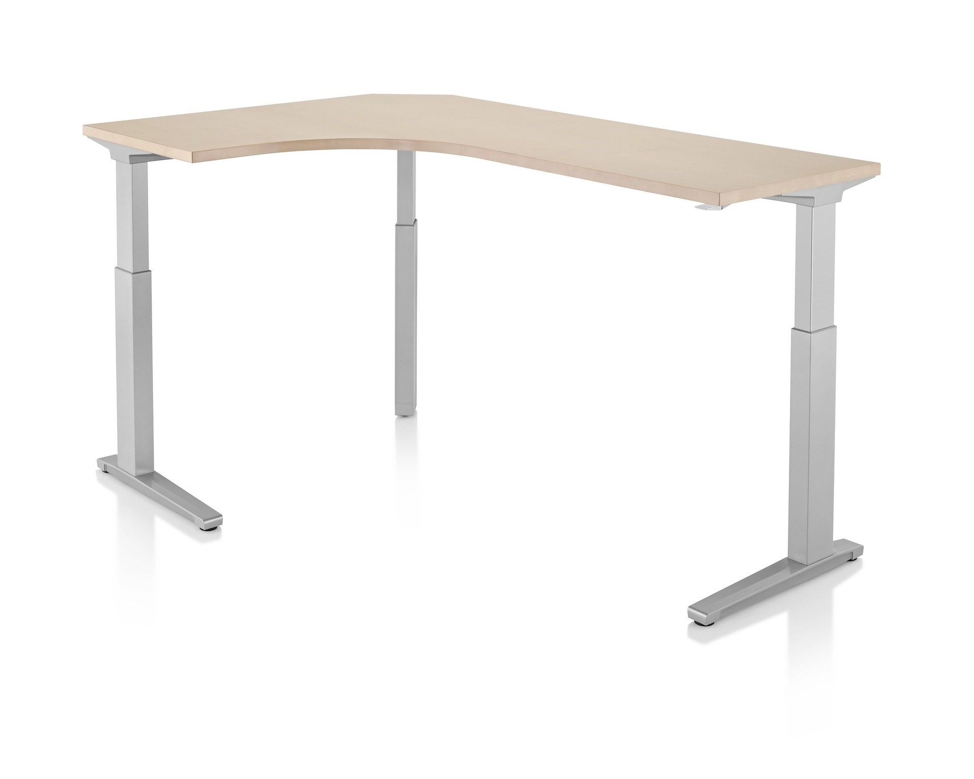 Renew Sit-to-Stand 90-Degree Extended Corner Table, C-Foot - Herman Miller