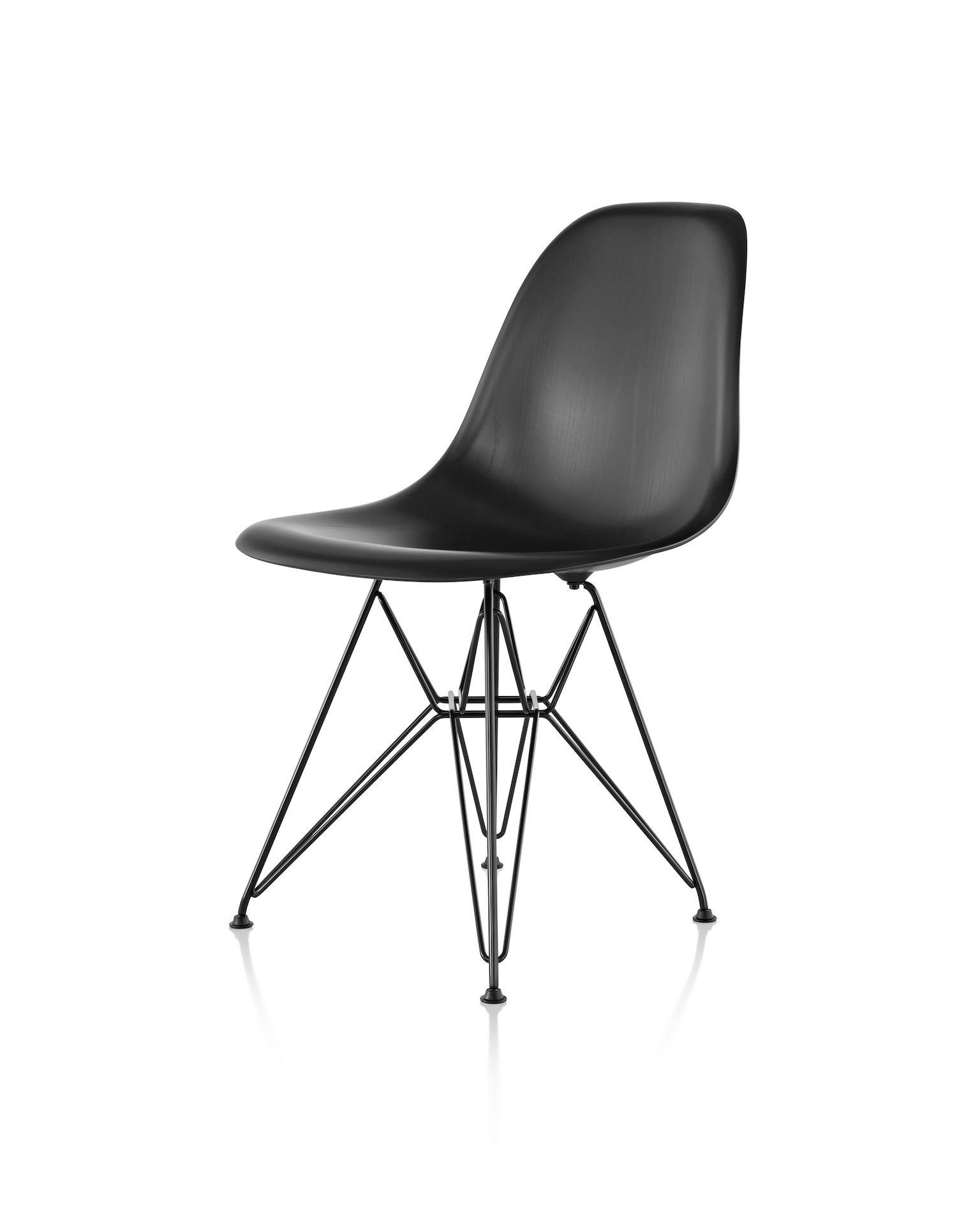 Eames Molded Wood Chair, Wire Base