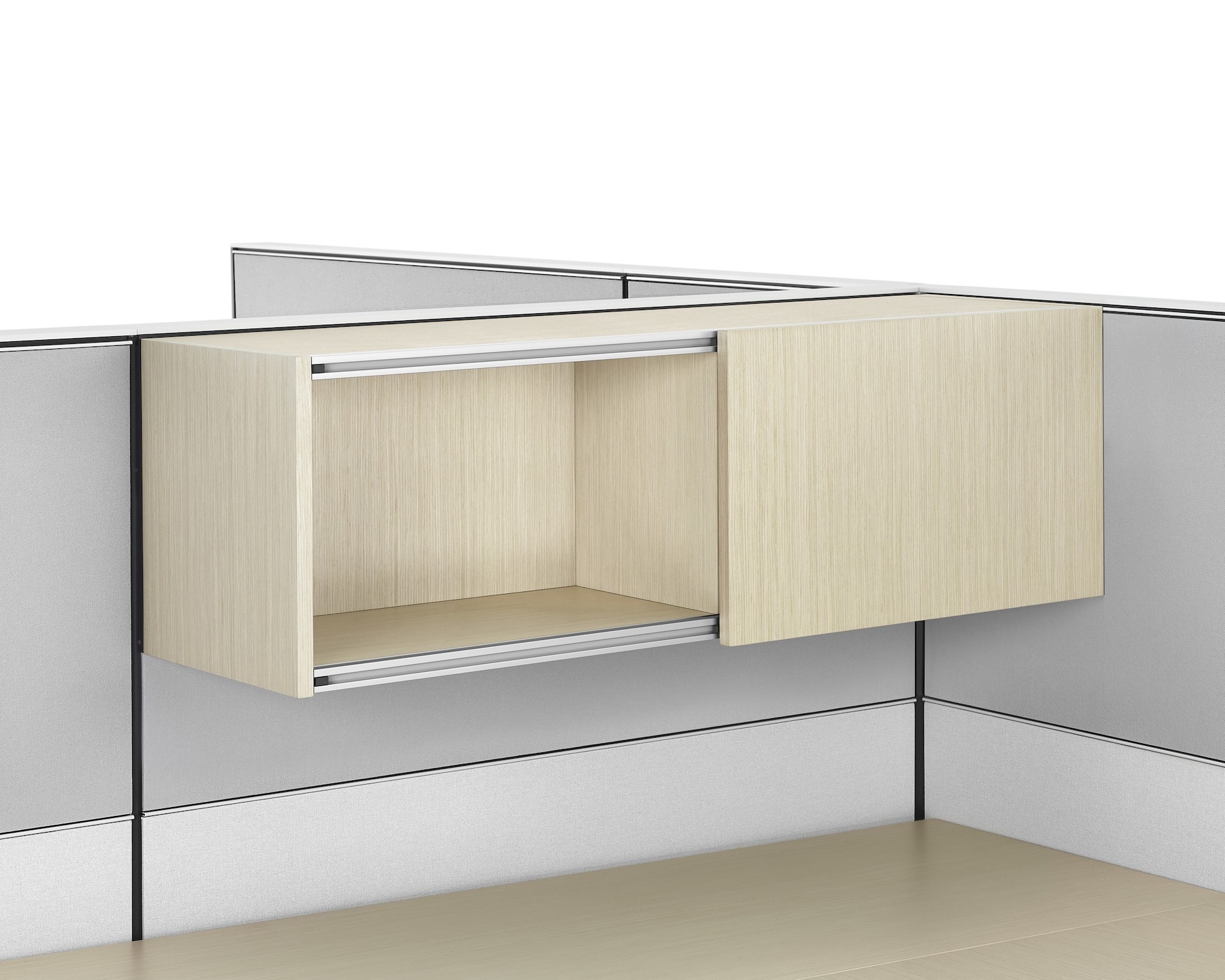 Image of Canvas Overhead Storage Cabinet with sliding doors.