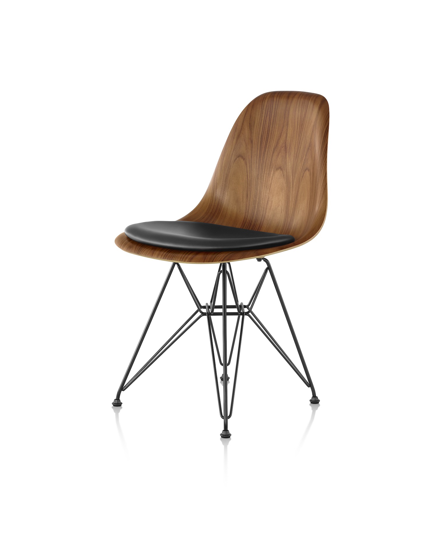 Eames Molded Wood Chair with Upholstered Seat Pad