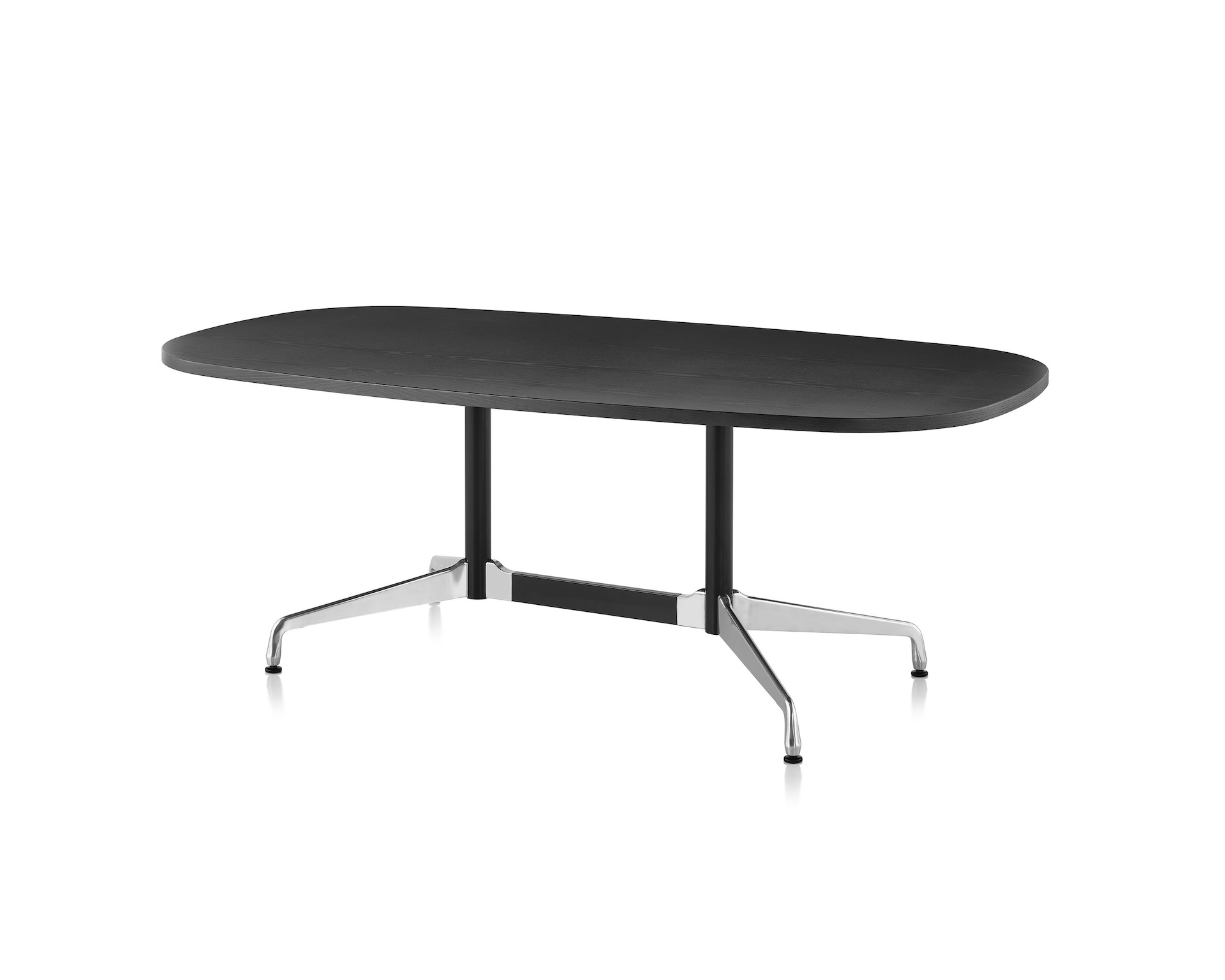 An Ebony Eames Oval Conference Table.