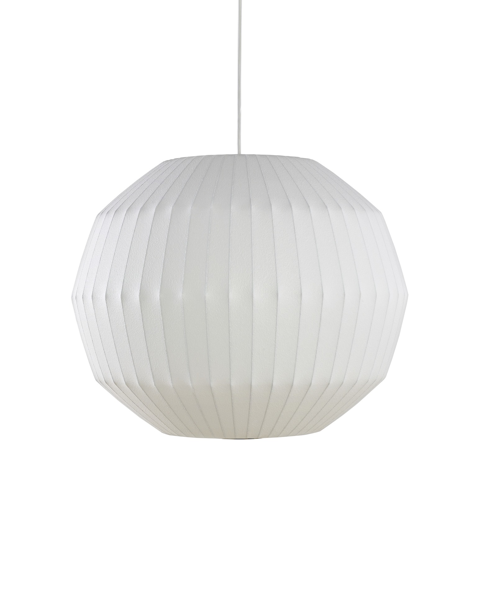 A large Angled Sphere shaped Nelson Bubble Lamp Pendant.