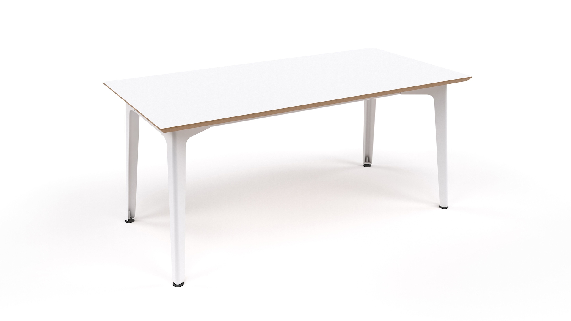 An all-white naughtone Fold Bar Height Table, viewed from above and at an angle.