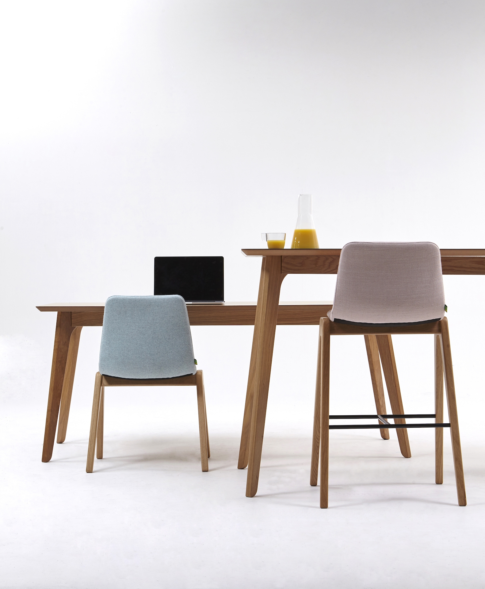 Dalby Conference Table with Viv Wood Chair and Viv Wood Stool