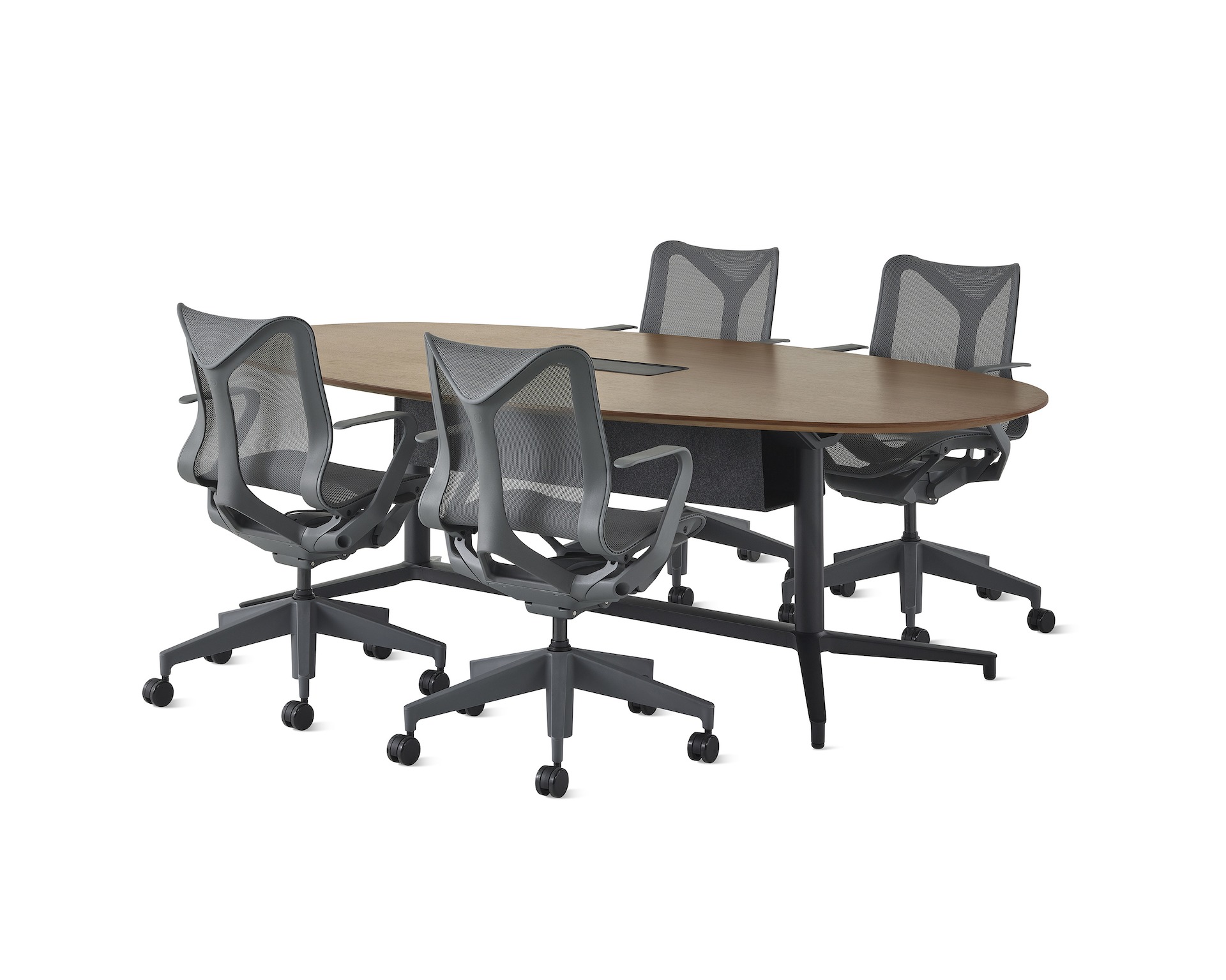 Headway Conference Table, Oval Y Base with Cosm Low Back - Herman Miller