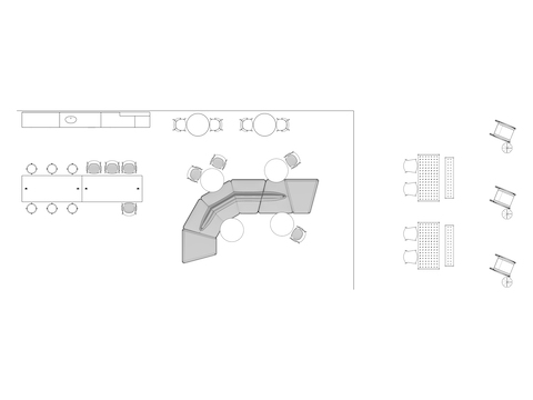 A line drawing viewed from above - Cafe_010