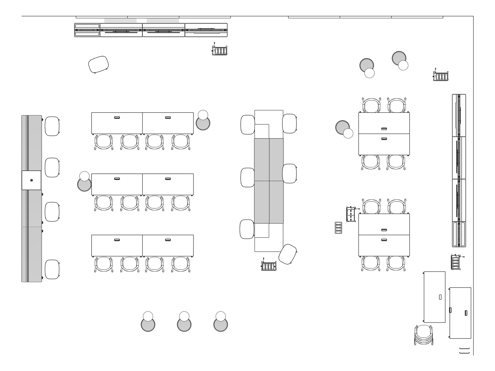 A line drawing viewed from above - Classroom 008