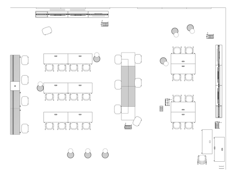 A line drawing viewed from above - Classroom 008