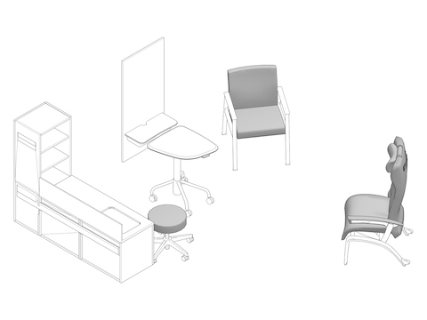 A line drawing - Exam Room 015