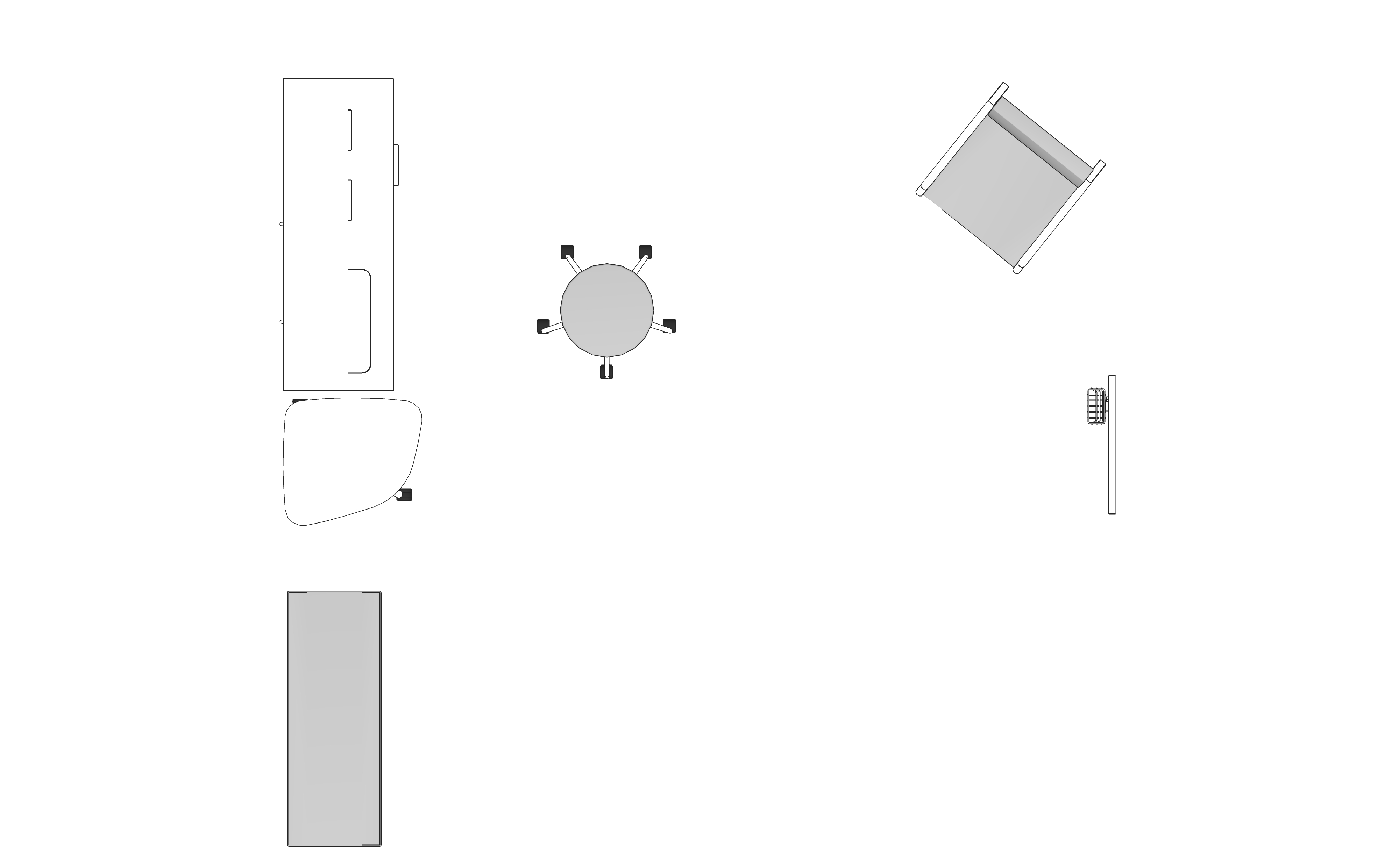 A line drawing viewed from above - Exam Room 018