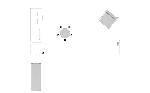 A line drawing viewed from above - Exam Room 018