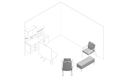 A line drawing - Exam Room 020