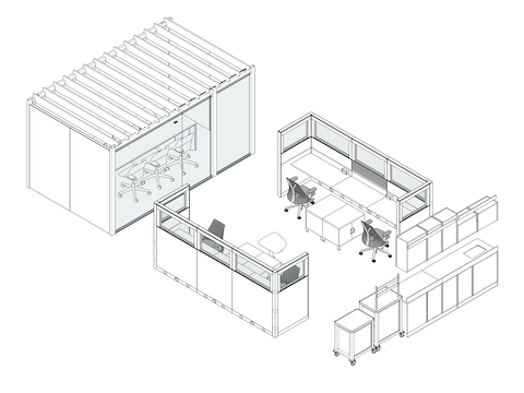 A line drawing - Nurses Station 021