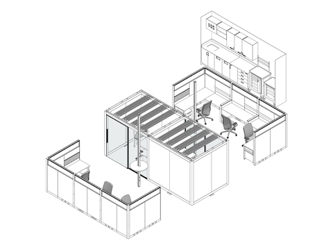 A line drawing - Nurses Station 023