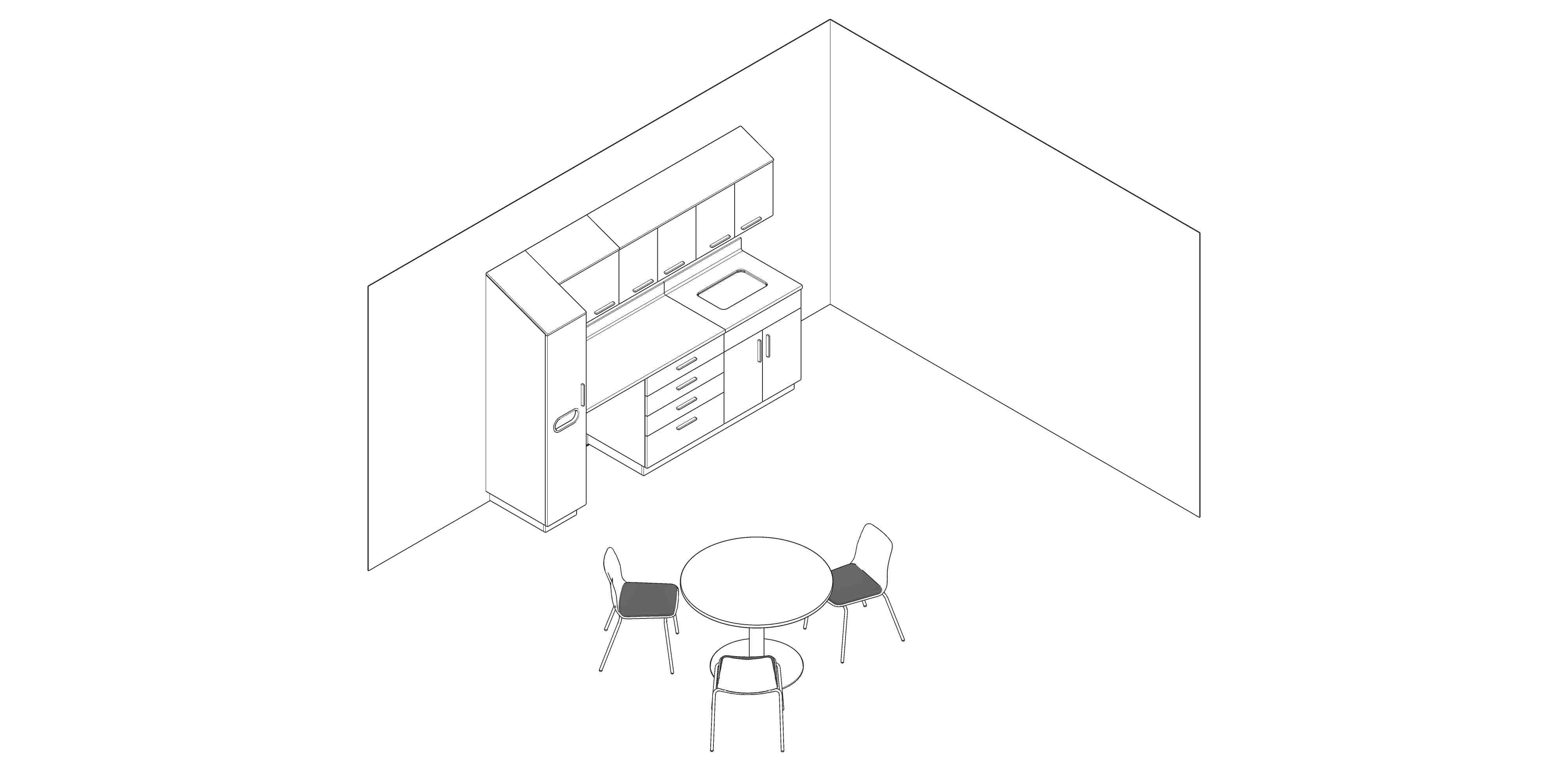 A line drawing - Staff Lounge 003