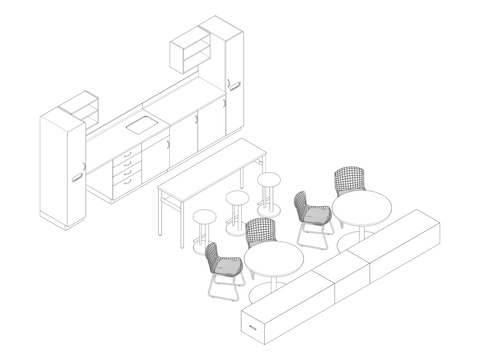 A line drawing - Staff Lounge 008