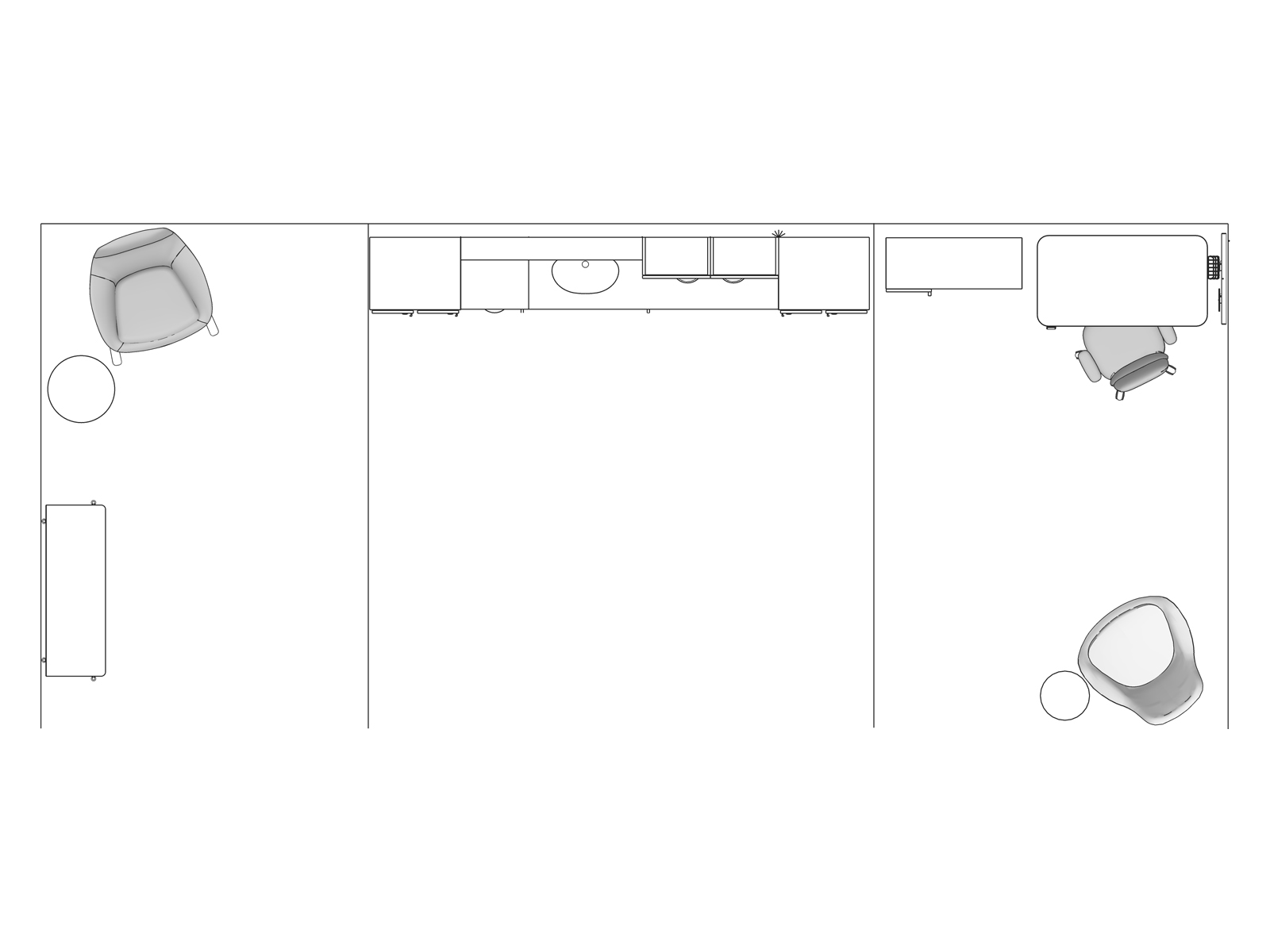 A line drawing viewed from above - Wellness 010