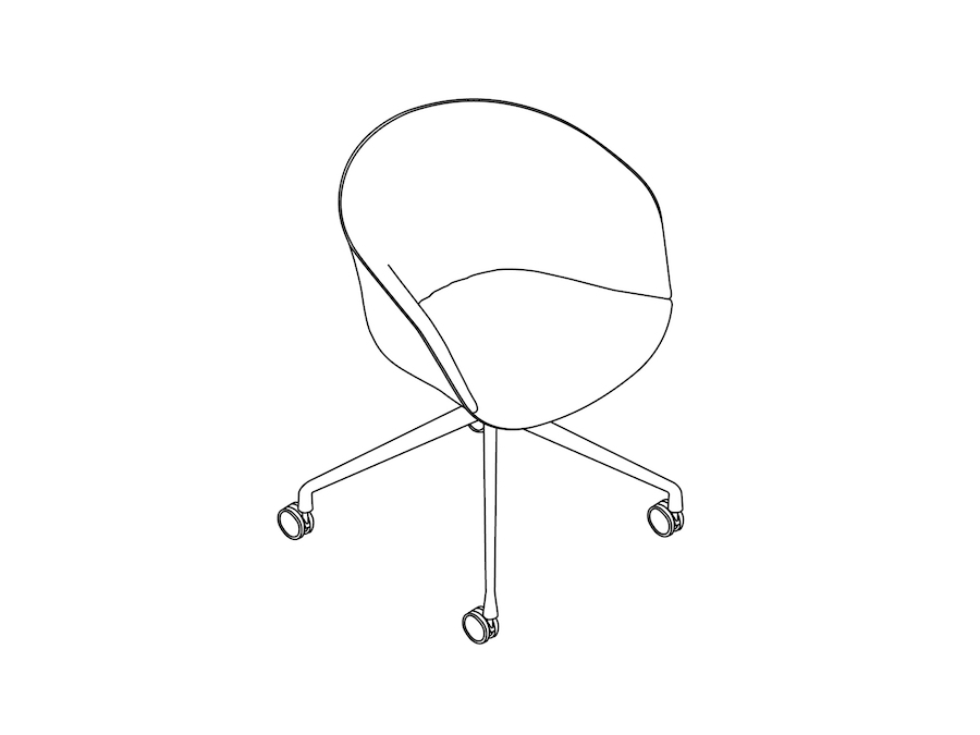 Un dibujo - About A Chair, Office–With Arms–4-Star Caster Base–Soft Upholstered (AAC25S)