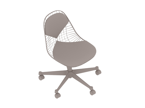 通用渲染图 - Eames工作椅–无扶手–带软垫的椅座和靠背–钢丝框架