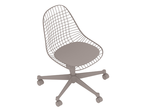 通用渲染图 - Eames工作椅–无扶手–带软垫的椅座–钢丝框架