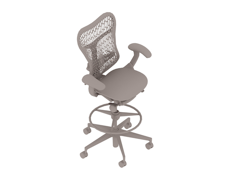 A generic rendering - Mirra 2 Stool–Polymer Back–Fixed Arms