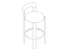 A line drawing - Rey Stool–Bar Height