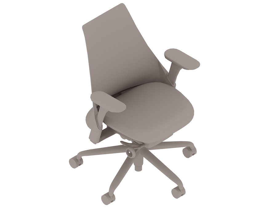 Sayl-stoel–Mid suspensierugleuning–In hoogte verstelbare armleuningen - - Herman Miller