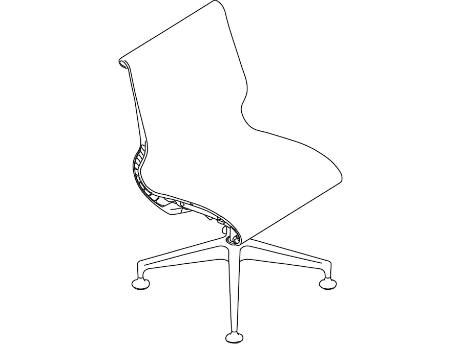 A line drawing - Setu Side Chair – Armless