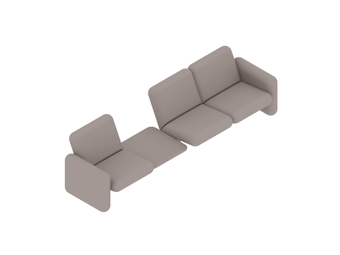 Un rendering generico - Gruppo di divani modulari Wilkes–2 posti a sinistra–Tavolo–1 posto a destra