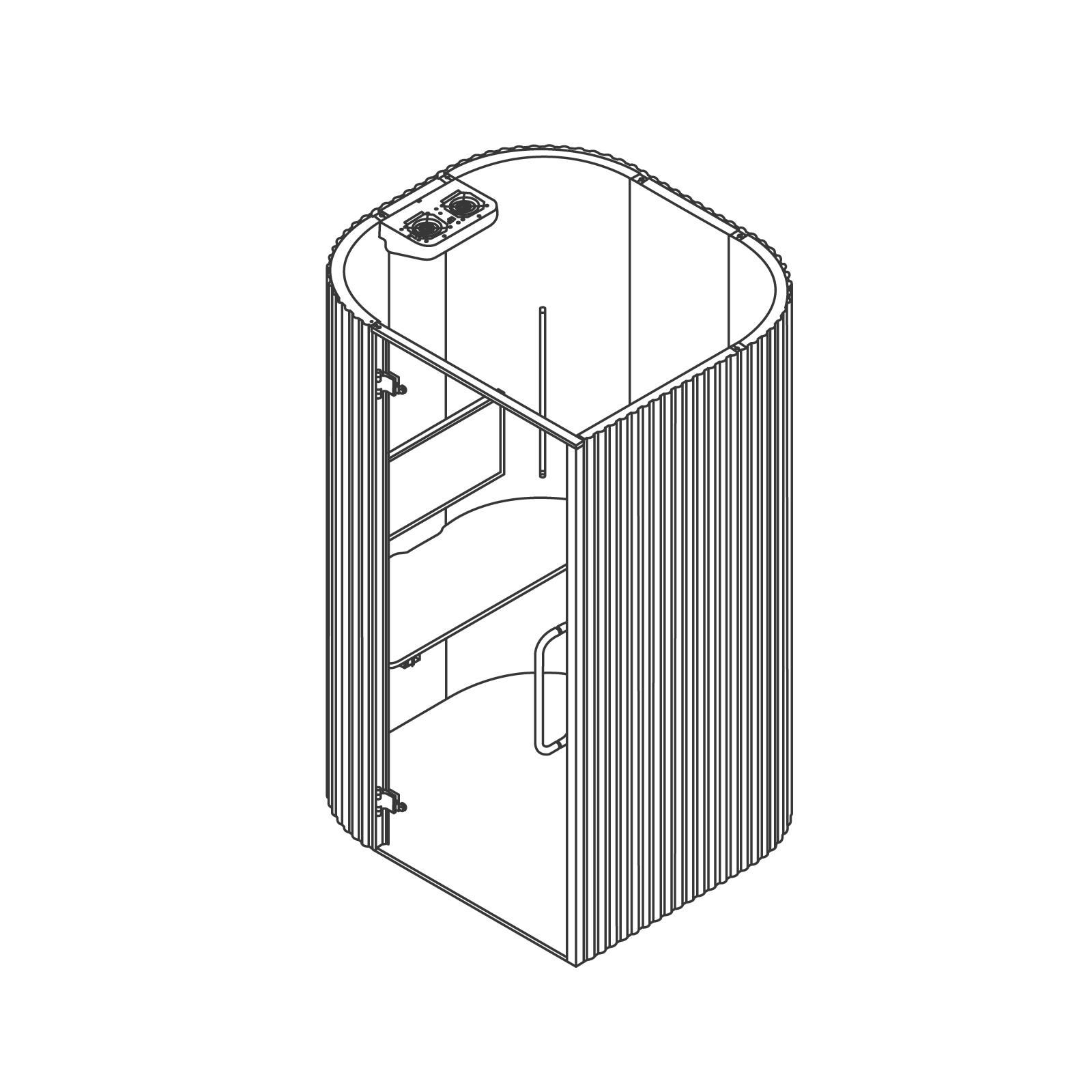 Um desenho de linha - Pod de trabalho Bay