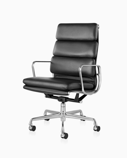 Herman Miller Eames Soft Pad Chair, Management Height in Raven