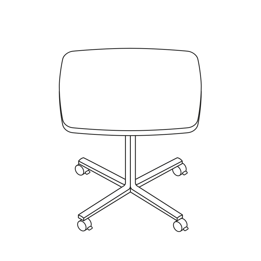 A line drawing of an Everywhere Soft Square Table.