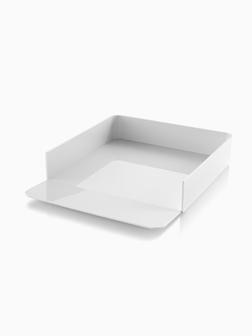 Un bac à papier Formwork blanc. Sélectionnez pour accéder à la page de produit Formwork Paper Tray.