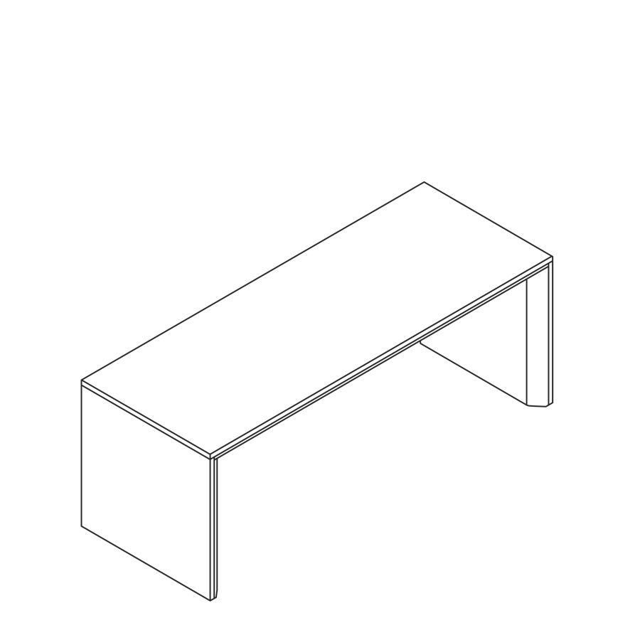A line drawing of the Headway Table communal counter height.