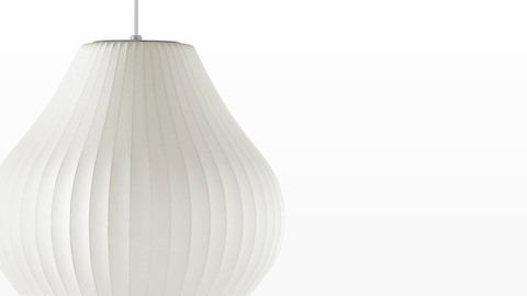 Close view of a Nelson Pear Bubble Pendant hanging lamp.