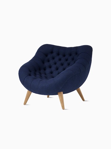 A front-angle view of a Rohde Easy Chair in blue.