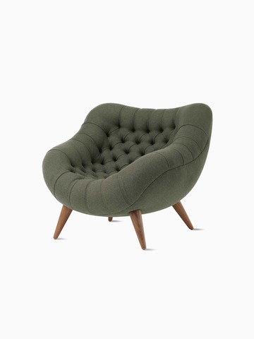 A front-angle view of a Rohde Easy Chair in green.