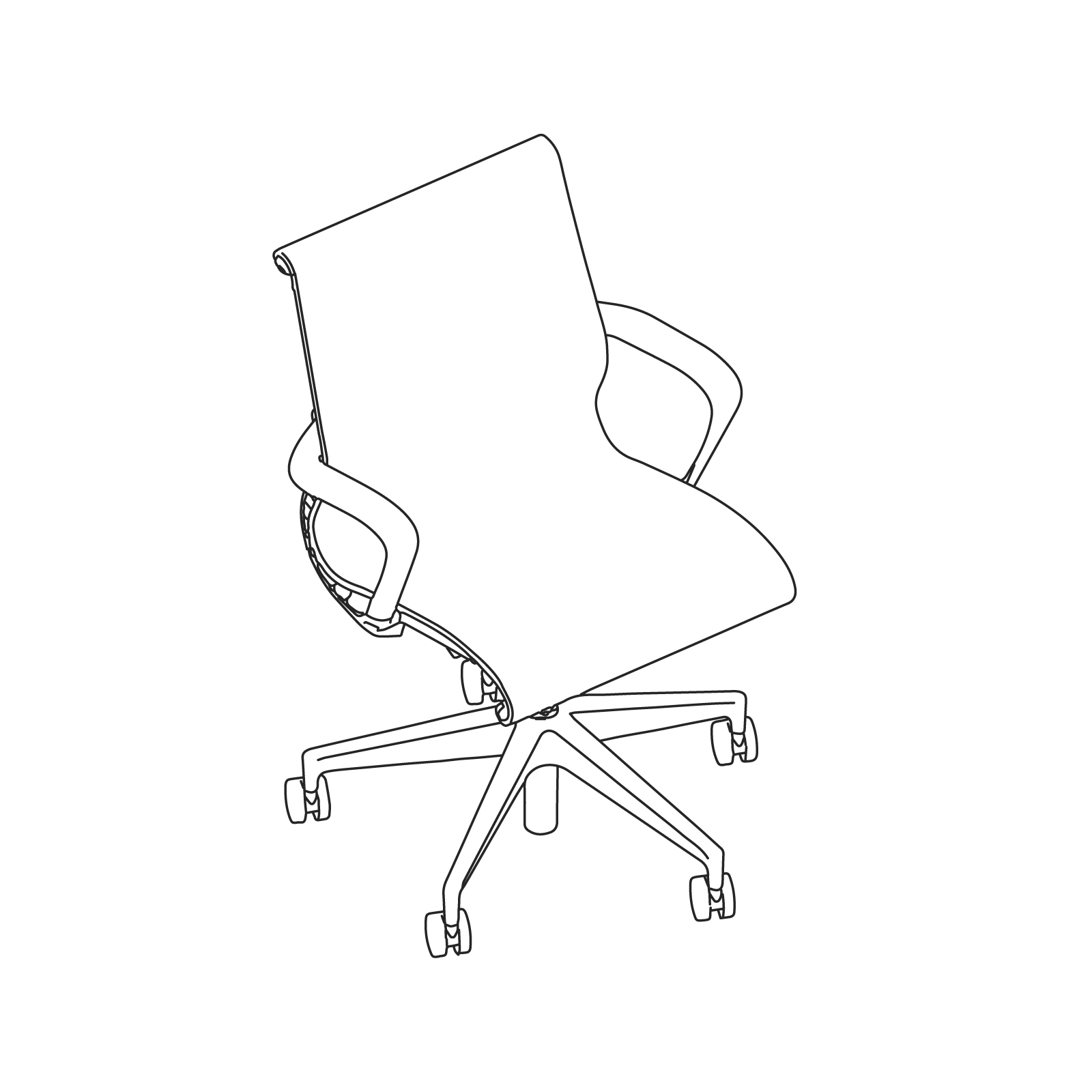 A line drawing - Setu Chair – With Arms