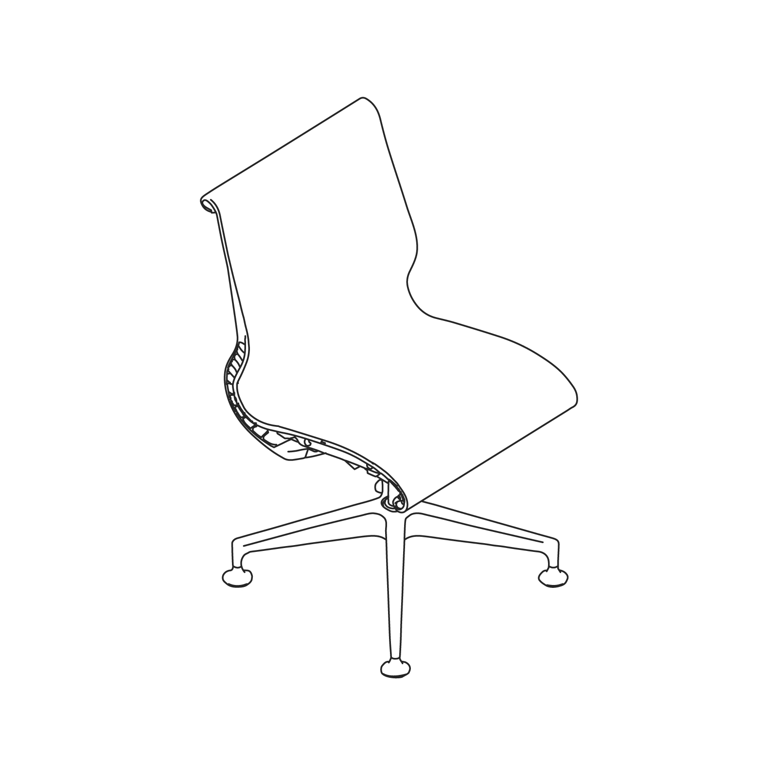 A line drawing - Setu Side Chair – Armless