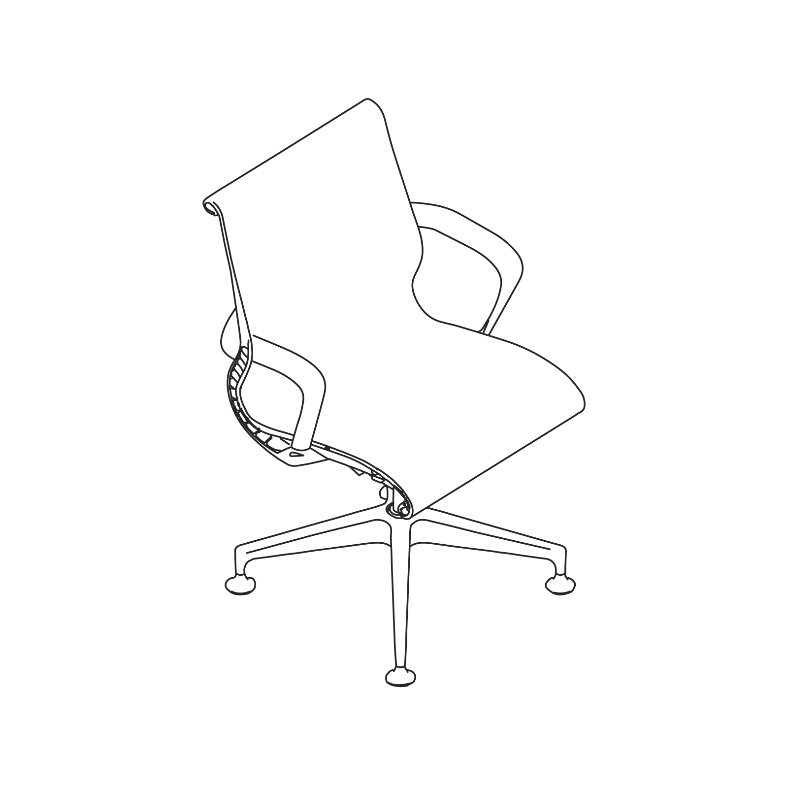 A line drawing - Setu Side Chair – With Arms